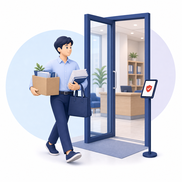荷物を持った利用者が、スマートフォンを操作せずレシーバーの横を通過する様子
